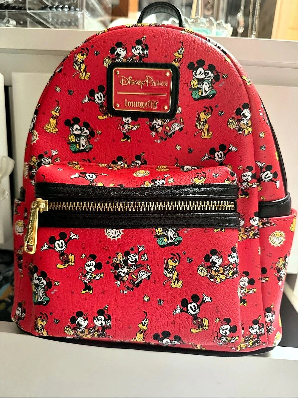 Loungefly Disney Mickey & Minnie's Runaway Railway Mini Backpack Red & Black
